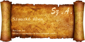 Szaszkó Alex névjegykártya