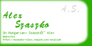 alex szaszko business card